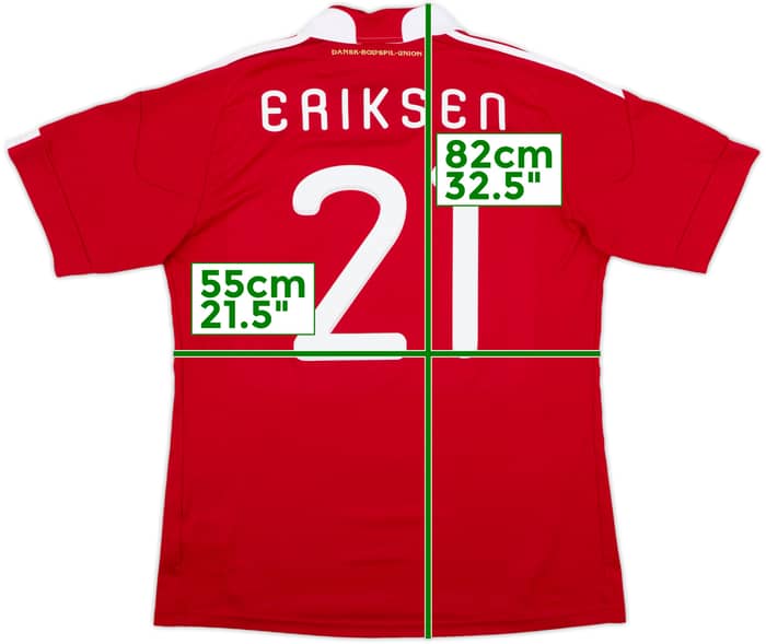 2010-11 Denmark Home Shirt Eriksen #21 - 8/10 - (L)