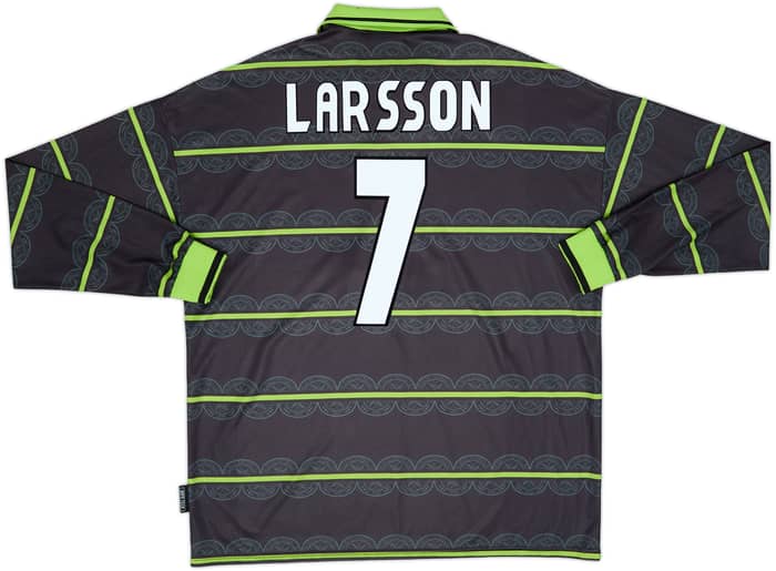 1998-99 Celtic Away L/S Shirt Larsson #7 - 8/10 - (L)