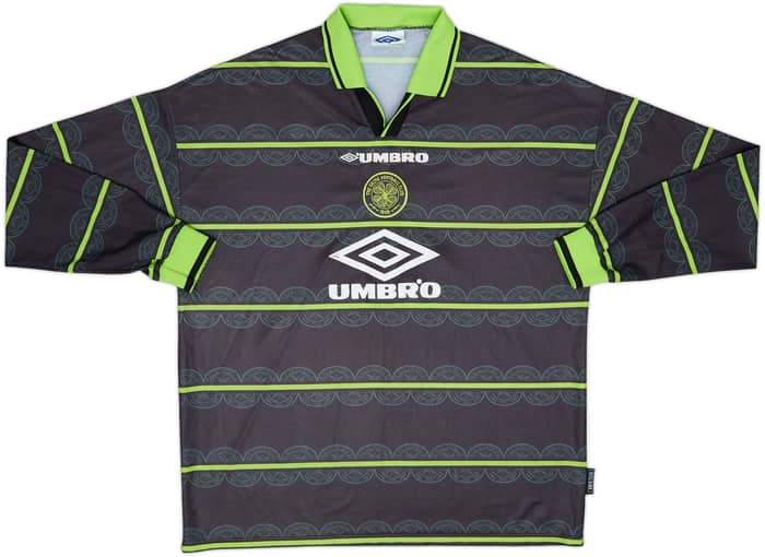 1998-99 Celtic Away L/S Shirt Larsson #7 - 8/10 - (L)