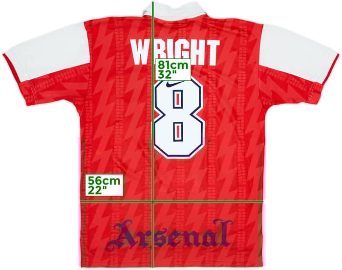 1994-96 Arsenal Home Shirt Wright #8 - 7/10 - (L)