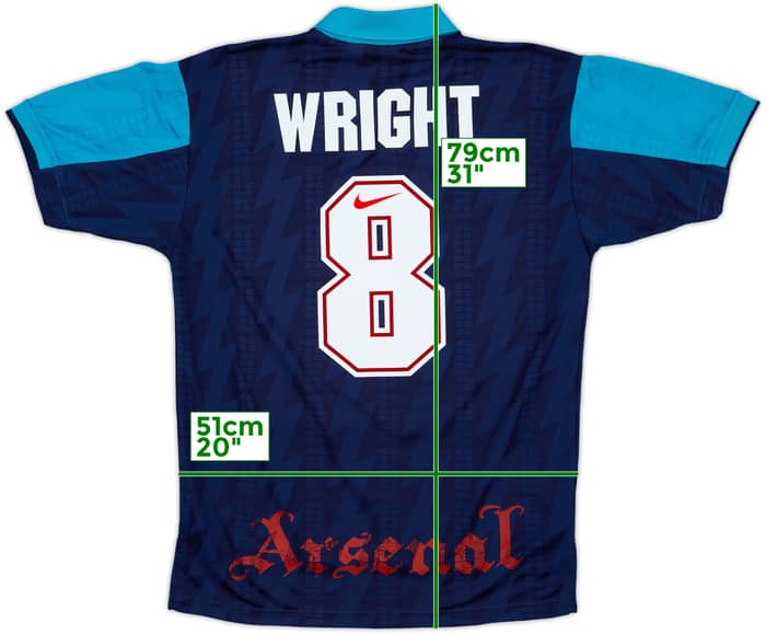 1994-95 Arsenal Away Shirt Wright #8 - 8/10 - (M)