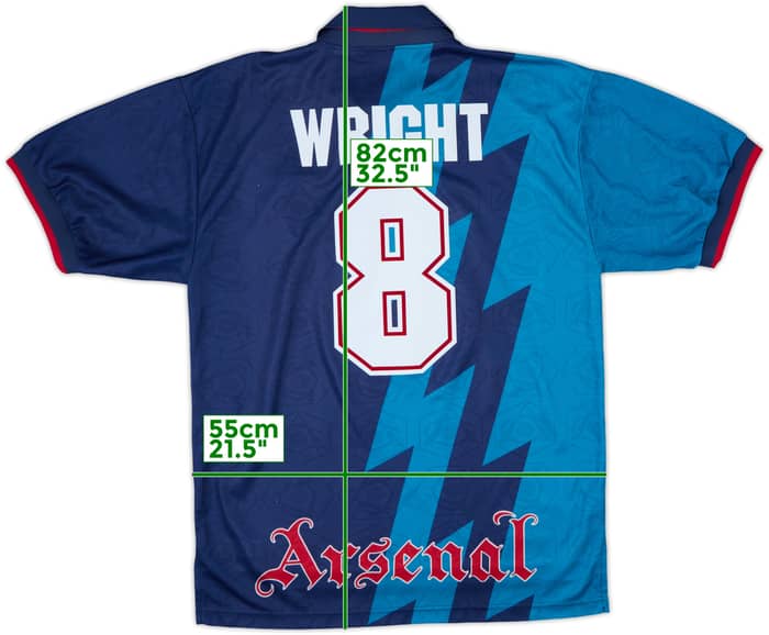 1995-96 Arsenal Away Shirt Wright #8 - 8/10 - (L)