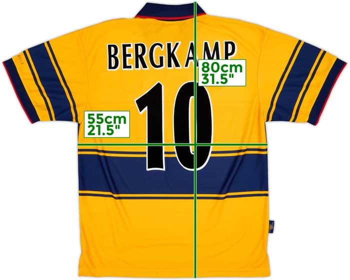 1997-99 Arsenal Away Shirt Bergkamp #10 - 8/10 - (L)