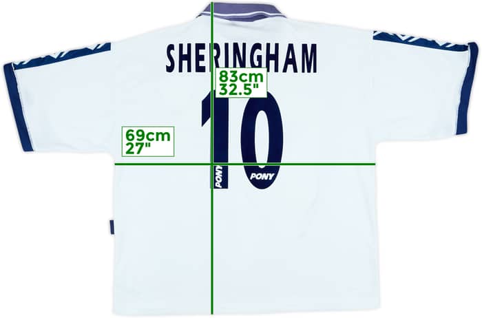 1995-97 Tottenham Home Shirt Sheringham #10 - 8/10 - (XL)