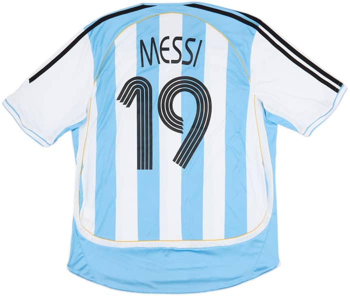 2005-07 Argentina Home Shirt Messi #19 - 8/10 - (L)