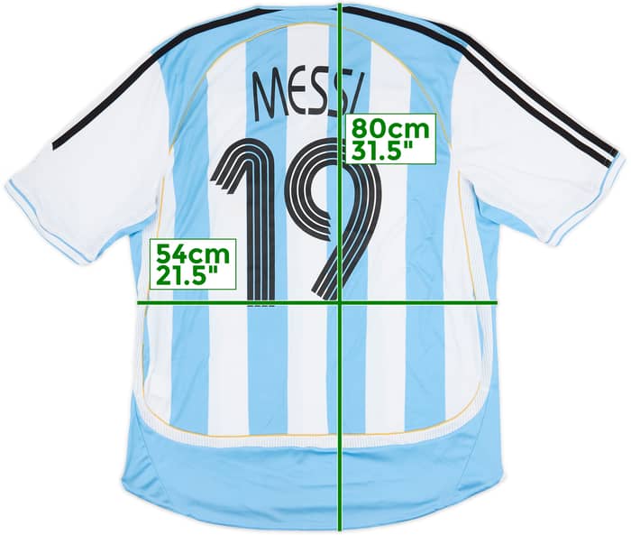 2005-07 Argentina Home Shirt Messi #19 - 8/10 - (L)