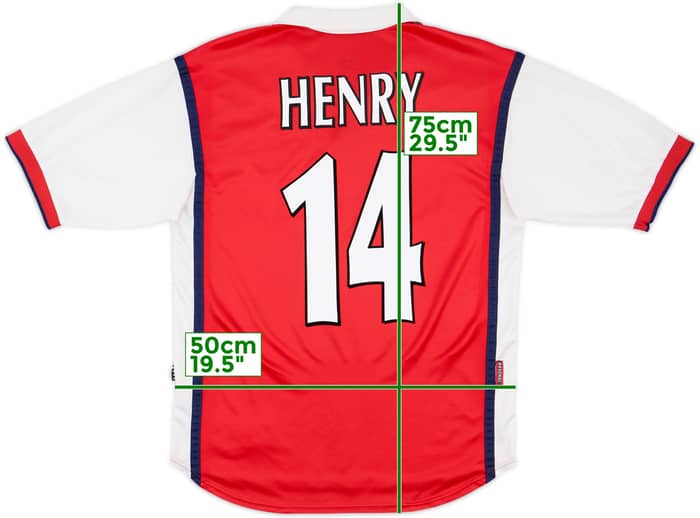 1999-00 Arsenal Home Shirt Henry #14 - 7/10 - (M)