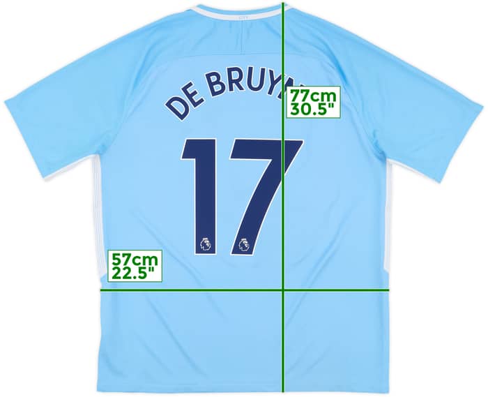 2017-18 Manchester City Home Shirt De Bruyne #17 - 8/10 - (XL)