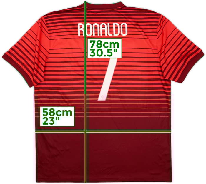 2014-15 Portugal Home Shirt Ronaldo #7 - 8/10 - (XL)