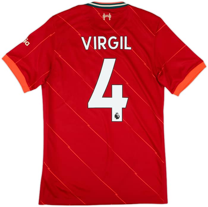 2021-22 Liverpool Home Shirt Virgil #4 - 10/10 - (S)