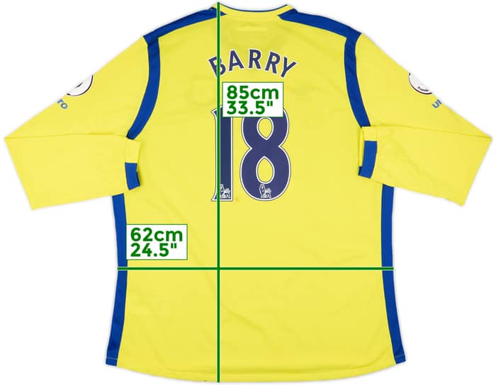2016-17 Everton Third L/S Shirt Barry #18 - 6/10 - (3XL)