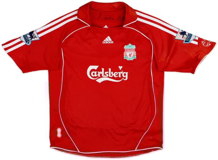 2006-08 Liverpool Home Shirt Finnan #3 - 6/10 - (M.Boys)