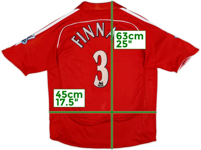 2006-08 Liverpool Home Shirt Finnan #3 - 6/10 - (M.Boys)