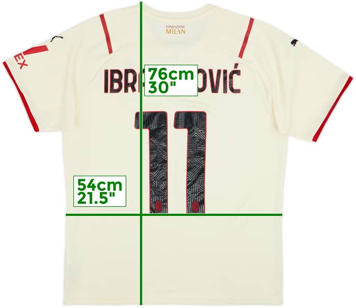 2021-22 AC Milan Away Shirt Ibrahimovic #11 - 8/10 - (L)