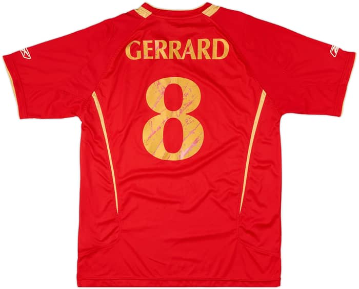 2005-06 Liverpool CL Home Shirt Gerrard #8 - 5/10 - (L)