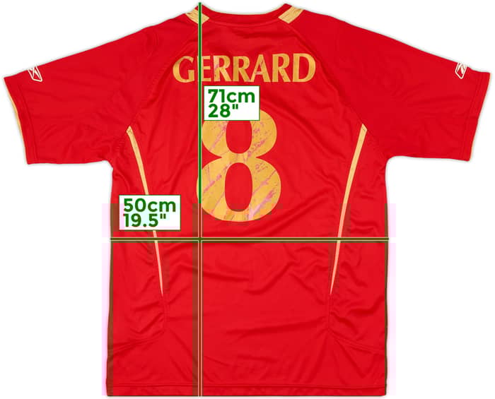 2005-06 Liverpool CL Home Shirt Gerrard #8 - 5/10 - (L)