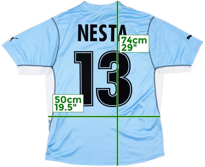2001-02 Lazio Home Shirt Nesta #13 - 6/10 - (L)