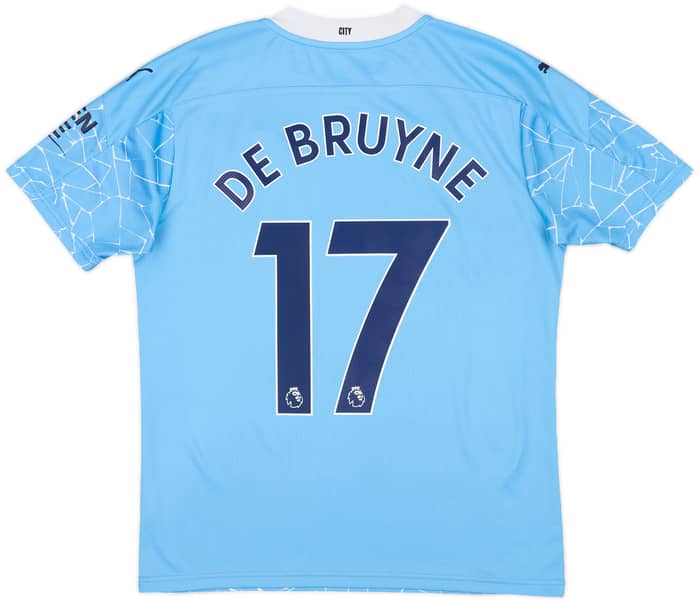 2020-21 Manchester City Home Shirt De Bruyne #17 - 8/10 - (M)