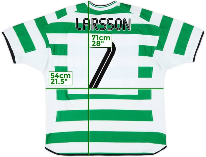 2001-03 Celtic Home Shirt Larsson #7 - 6/10 - (XL)