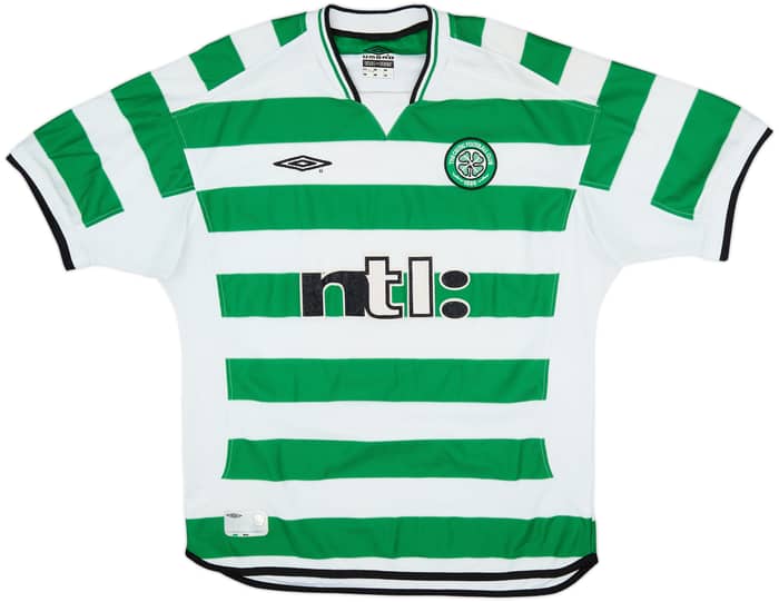 2001-03 Celtic Home Shirt Larsson #7 - 8/10 - (L)