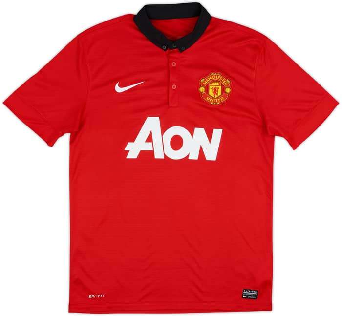 2013-14 Manchester United Home Shirt Jones #4 - 8/10 - (M)