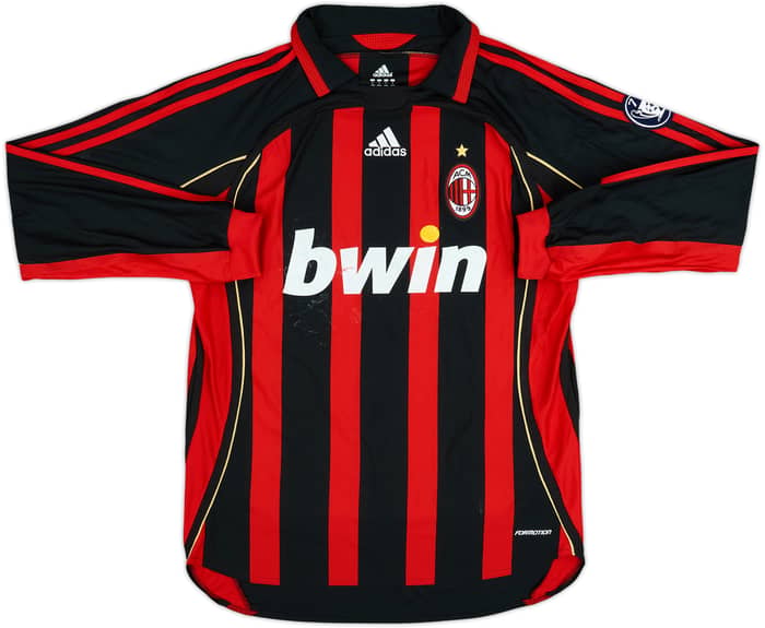 Camiseta de local de manga larga versión jugador del AC Milan 2006-07 Zambrotta #15 - 5/10 - (L)