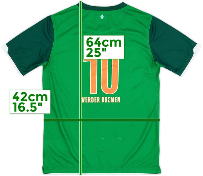 2010-11 Werder Bremen Home Shirt Marin #10 - 7/10 - (L.Boys)