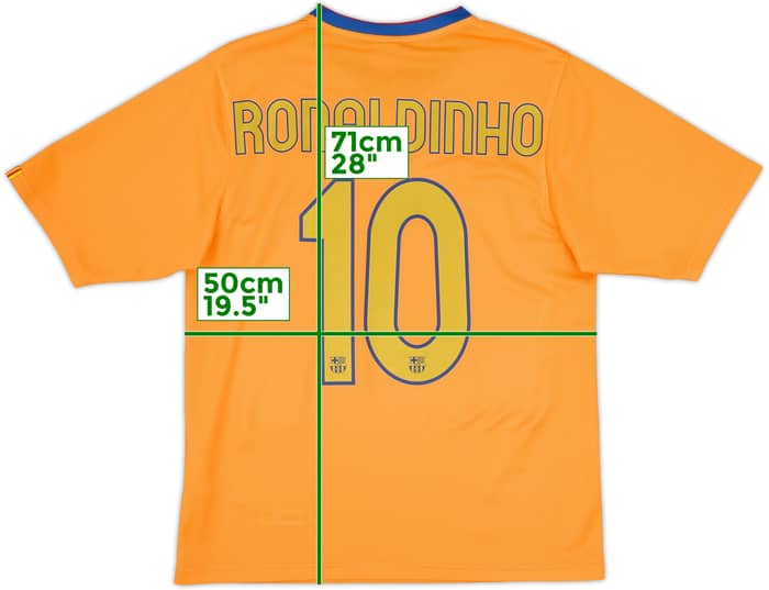 2006-08 Barcelona Basic Away Shirt Ronaldinho #10 - 8/10 - (M)