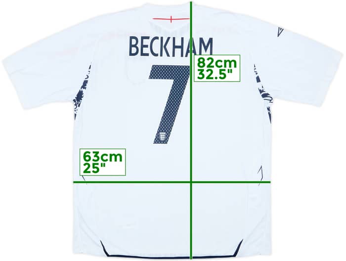 2007-09 England Home Shirt Beckham #7 (XXL)