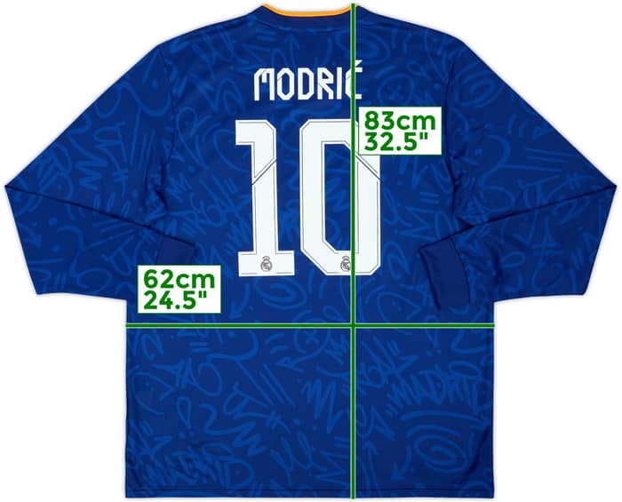 Camiseta de visitante de manga larga del Real Madrid 2021-22 Modric #10 (XL)