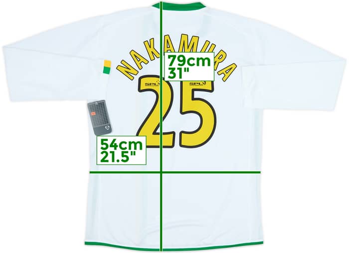 2006-08 Celtic Player Issue European L/S Shirt Nakamura #25 (XL)