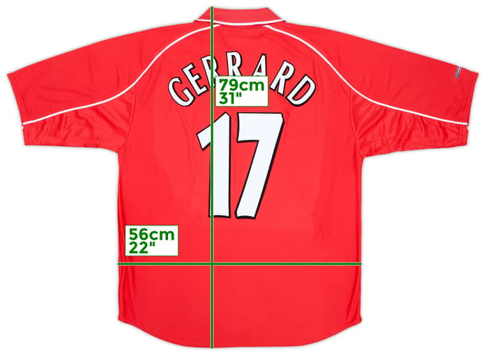 2000-02 Liverpool Home Shirt Gerrard #17 (L)