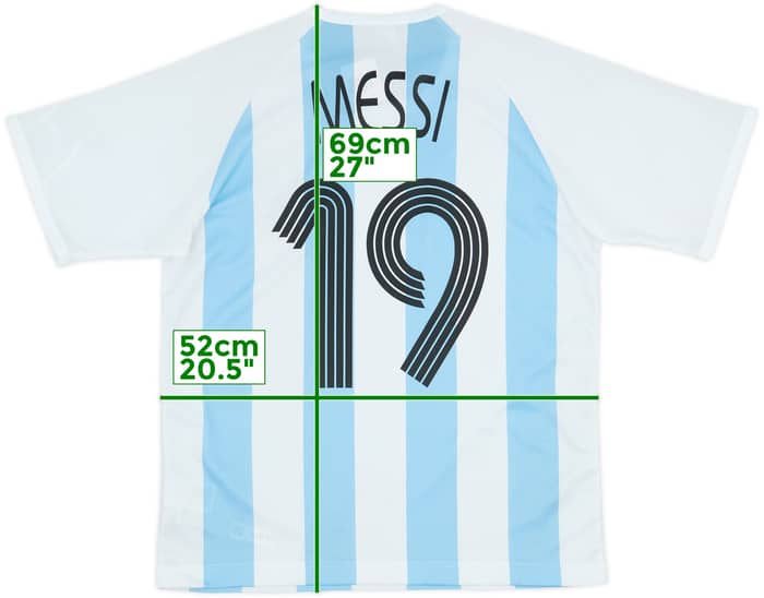 Camiseta básica de local de Argentina 2005-07 Messi #19 (M)