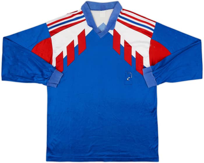 1990-92 France Home L/S Shirt - 3/10 - (L)