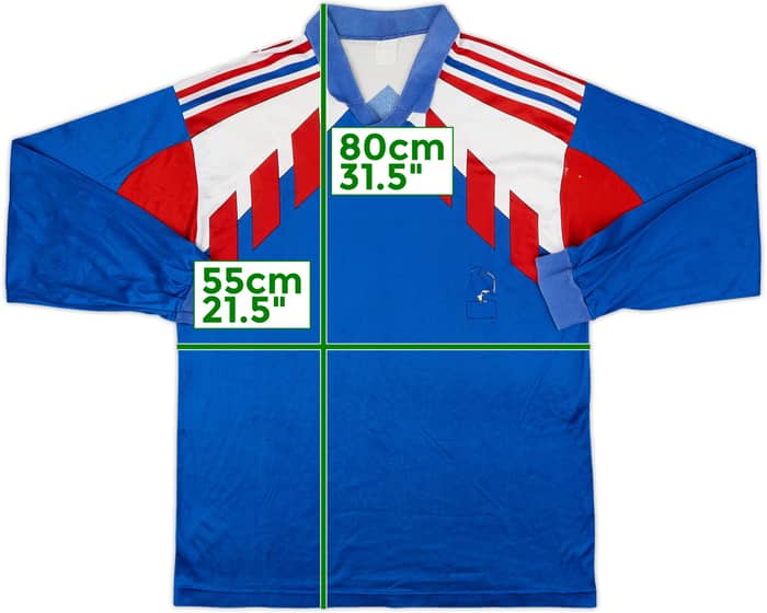 1990-92 France Home L/S Shirt - 3/10 - (L)