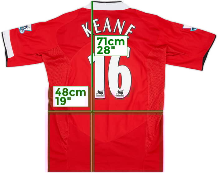 2004-06 Manchester United Home Shirt Keane #16 - 9/10 - (M)