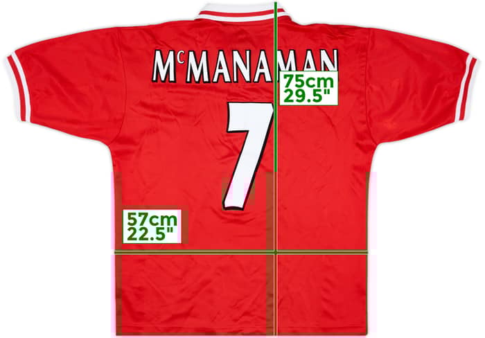 1996-98 Liverpool Home Shirt McManaman #7 - 8/10 - (L)