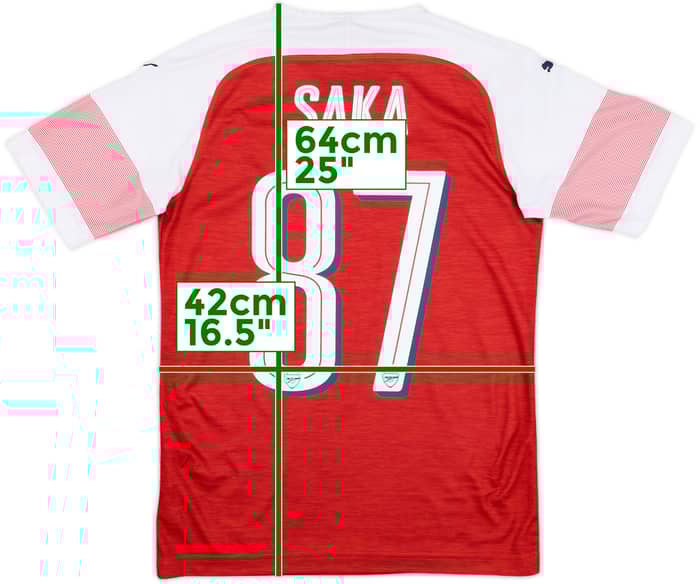 2018-19 Arsenal Home Shirt Saka #87 - 6/10 - (XS)