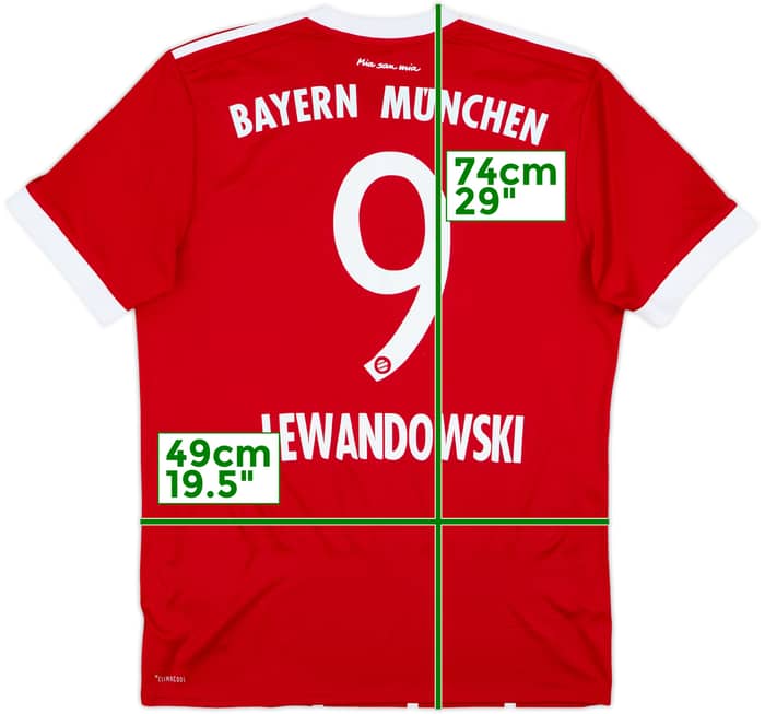 2017-18 Bayern Munich Home Shirt Lewandowski #9 - 8/10 - (M)
