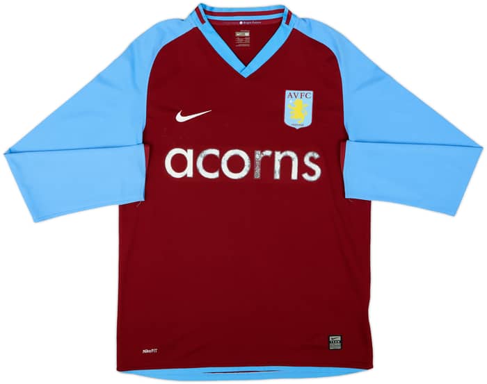2009-10 Aston Villa Home L/S Shirt Young #7 - 5/10 - (M)