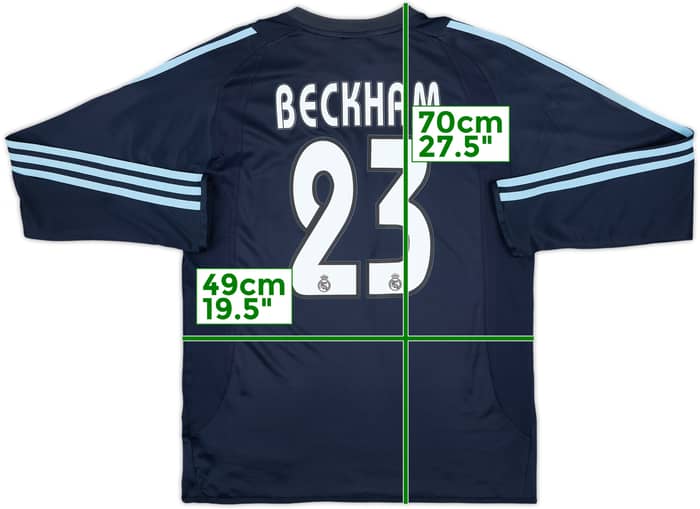 2003-04 Real Madrid Away L/S Shirt Beckham #23 - 6/10 - (S)