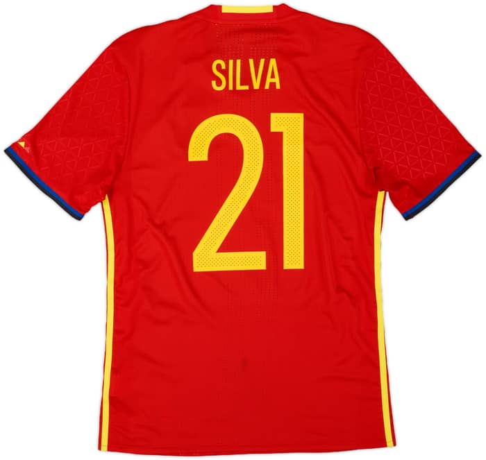 2016-17 Spain Authentic Home Shirt Silva #21 - 8/10 - (M)