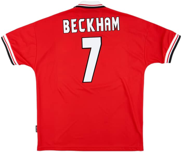 1998-00 Manchester United Home Shirt Beckham #7 - 9/10 - (XL)