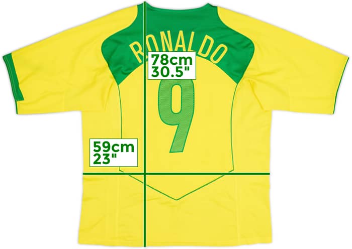 2004-06 Brasil Camiseta de local Ronaldo #9 - 7/10 - (XL)