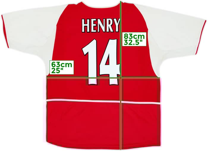 2002-04 Arsenal Home Shirt Henry #14 - 6/10 - (XXL)