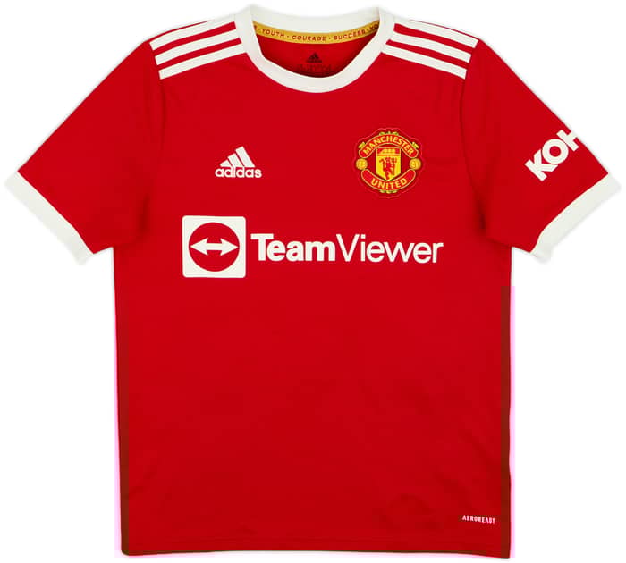 2021-22 Manchester United Home Shirt Shaw #23 - 6/10 - (L.Boys)