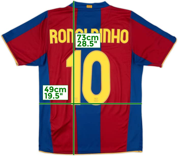 2007-08 Barcelona Home Shirt Ronaldinho #10 - 8/10 - (S)