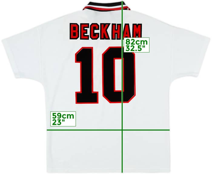 1996-97 Manchester United Away Shirt Beckham #10 - 8/10 - (XL)