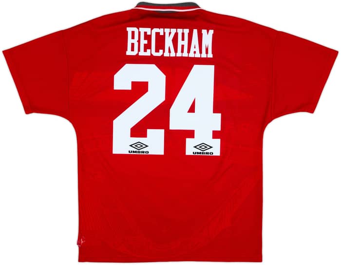 1994-96 Manchester United Home Shirt Beckham #24 - 7/10 - (L)