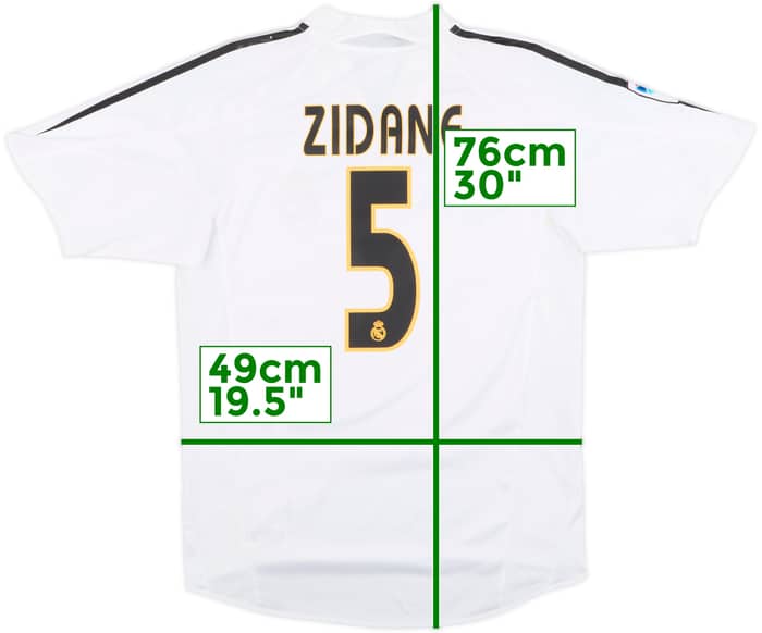 2004-05 Real Madrid Home Shirt Zidane #5 - 8/10 - (S)